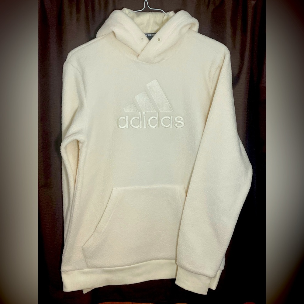 Adidas fleece hoodie. Off white men’s medium.